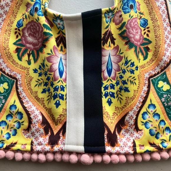 MSGM Paisley Print Pom Pom Crop Top Womens size 44 (10/L) Rare Made in Italy - Picture 6 of 11